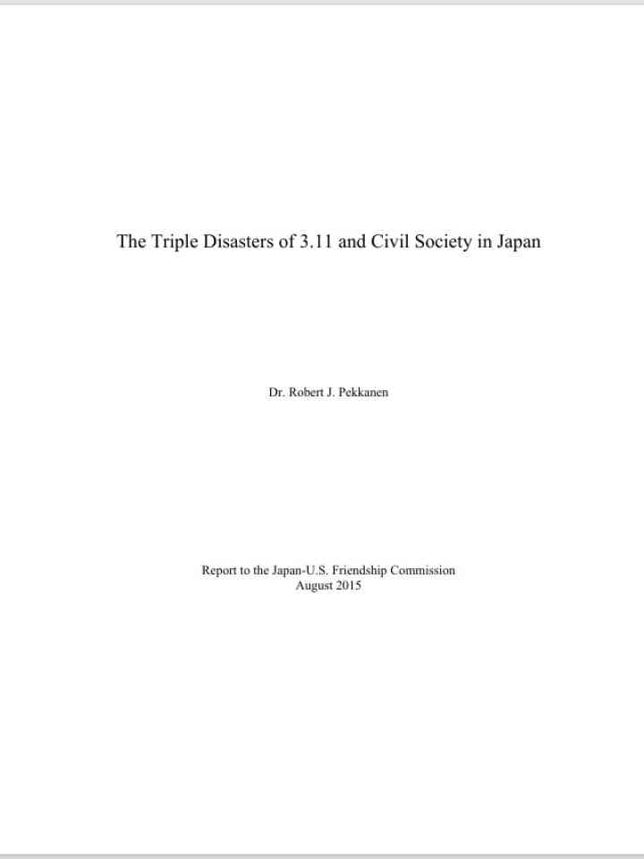 The Triple Disasters of 3.11 and Civil Society in Japan 