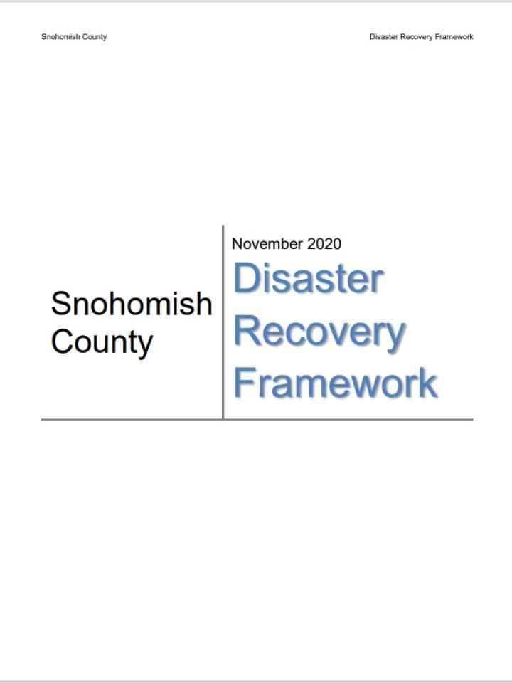 Snohomish County Disaster Recovery Framework (November 2020)