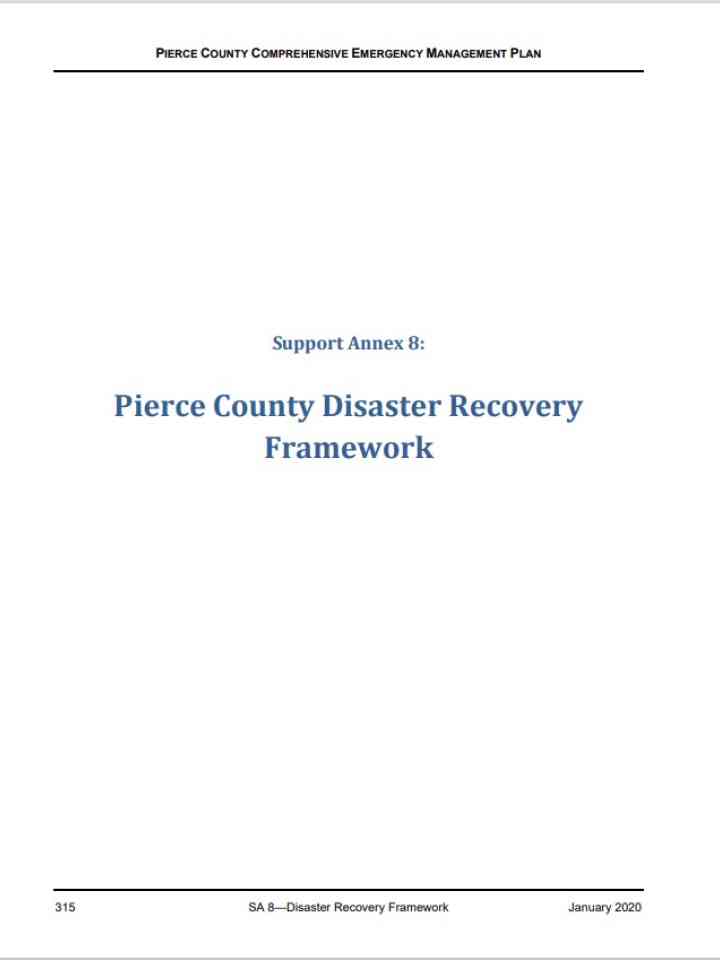 The Pierce County Disaster Recovery Framework (PCDRF)