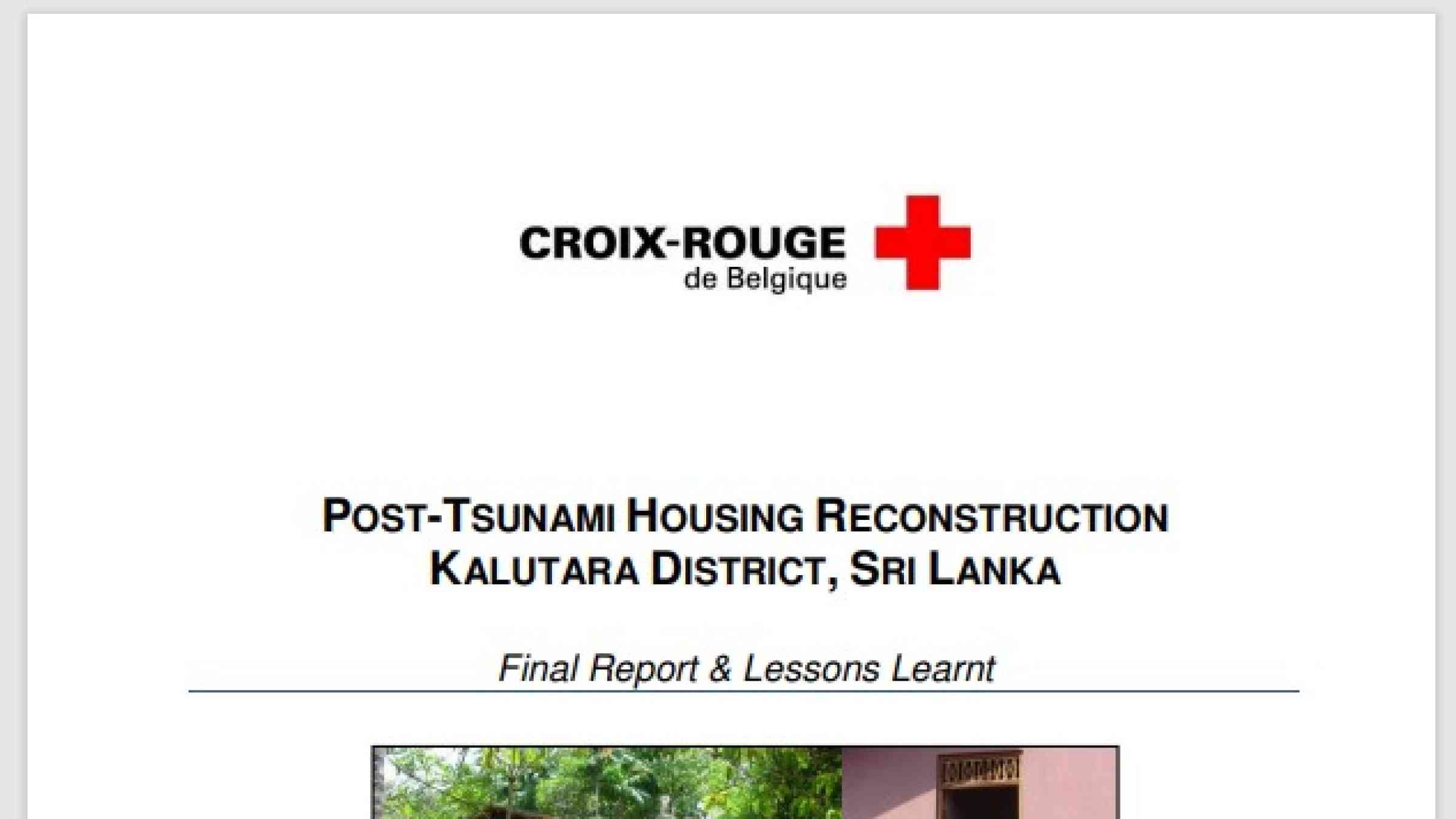 Post-Tsunami Housing Reconstruction, Kalutara District, Sri Lanka ...