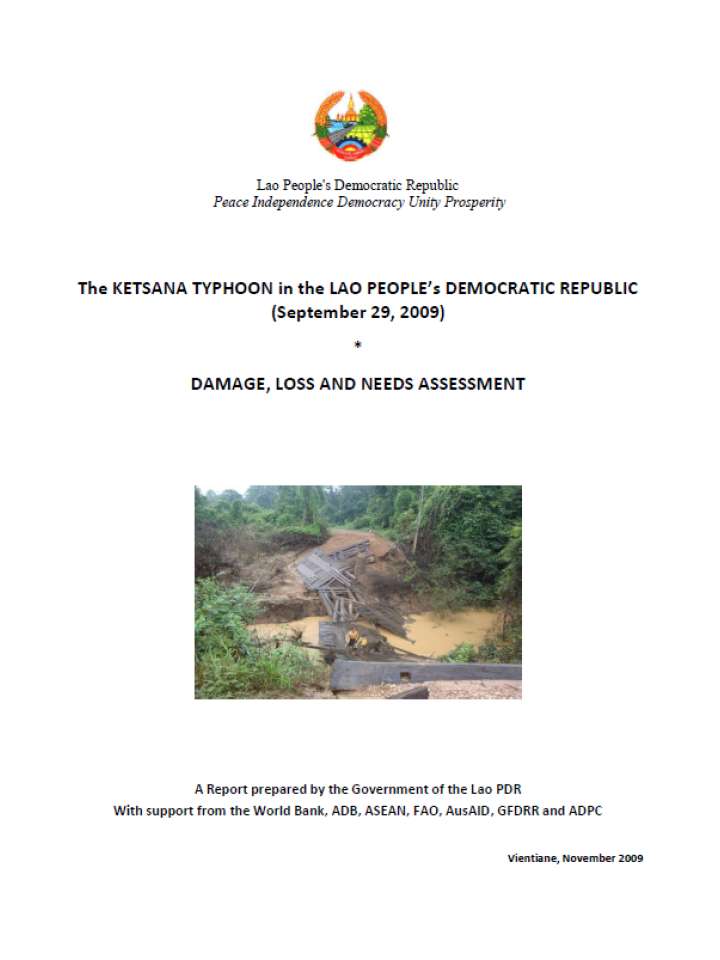 Typhoon Ketsana 2009 Lao PDR Damage Loss and Needs Assessment