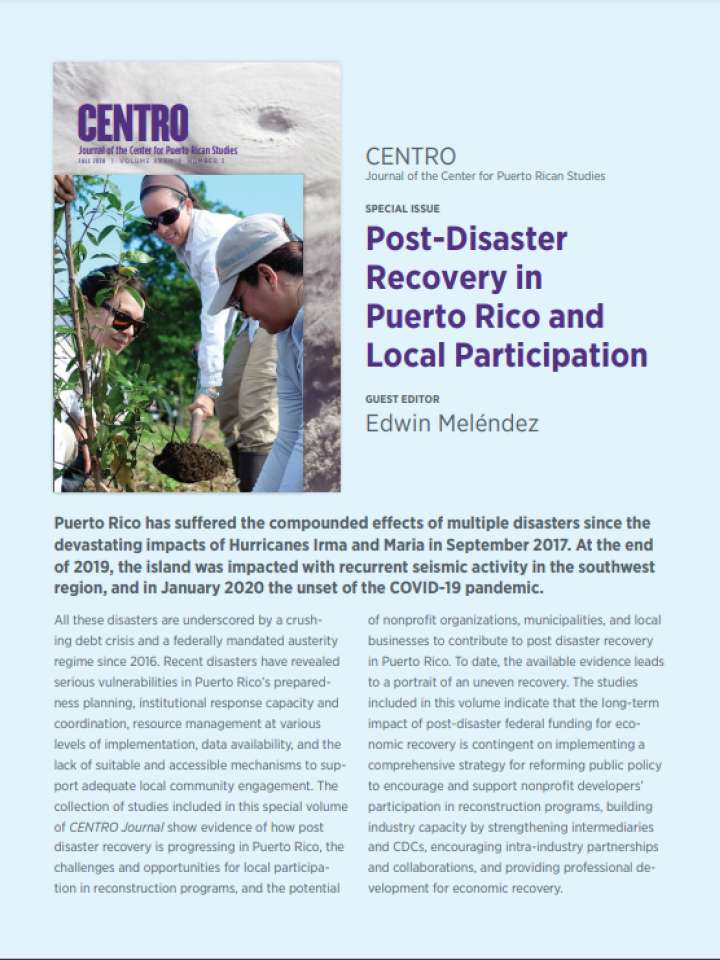 Post-Disaster Recovery in Puerto Rico and Local Participation