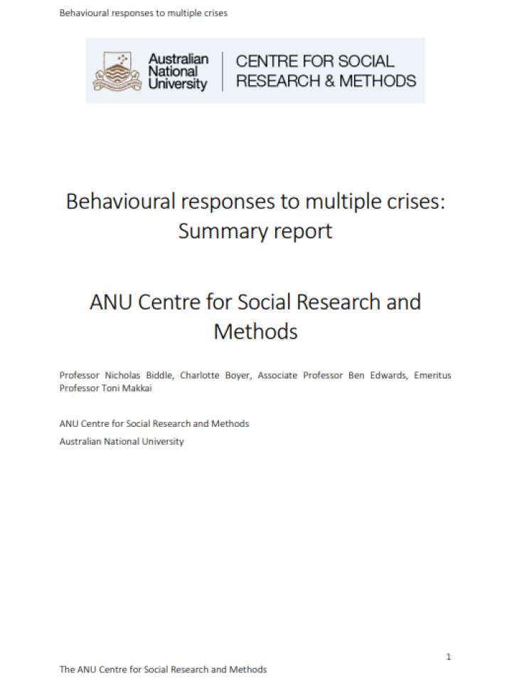 Behavioural responses to multiple crises: Summary report