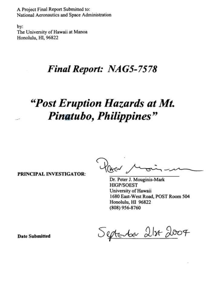 Post Eruption Hazards at Mt. Pinatubo, Philippines 