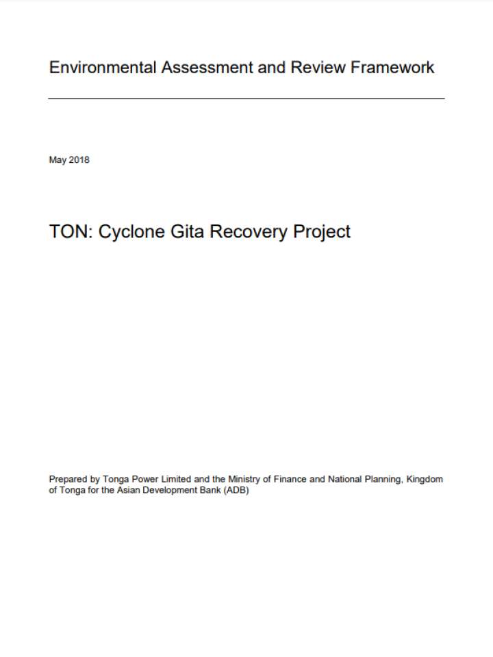 Environmental Assessment and Review Framework TON Cyclone Gita Recovery Report