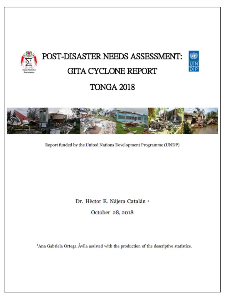 Post-Disaster Needs Assessment: Gita Cyclone Report Tonga 2018