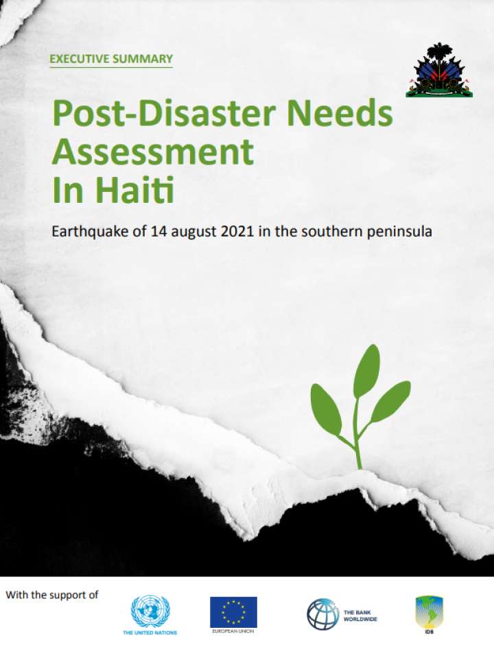 Post-Disaster Needs Assessment in Haiti Earthquake of 14 august 2021 in the southern peninsula