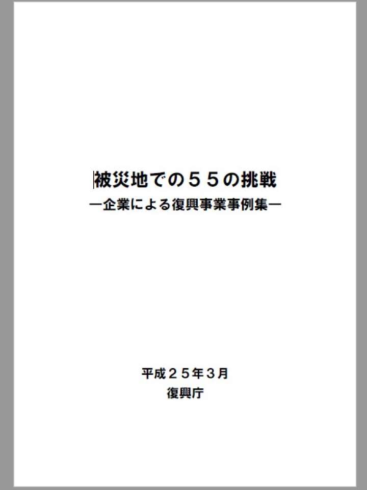 被災地での５５の挑戦―企業による復興事業事例集 　（2013）
