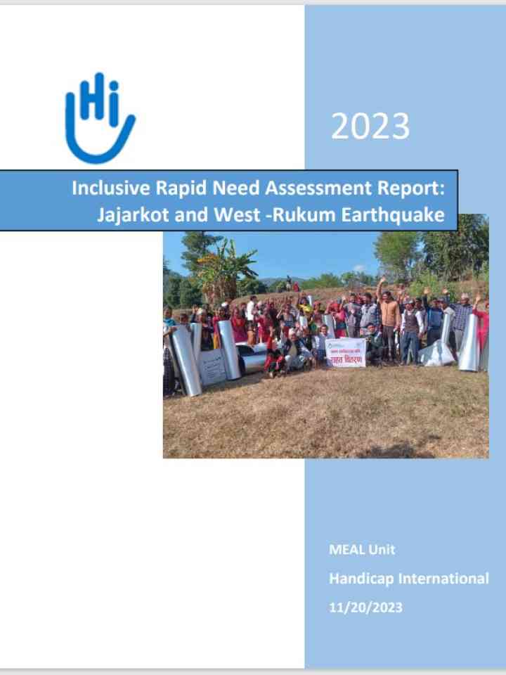 Inclusive Rapid Need Assessment Report: Jajarkot and West -Rukum Earthquake