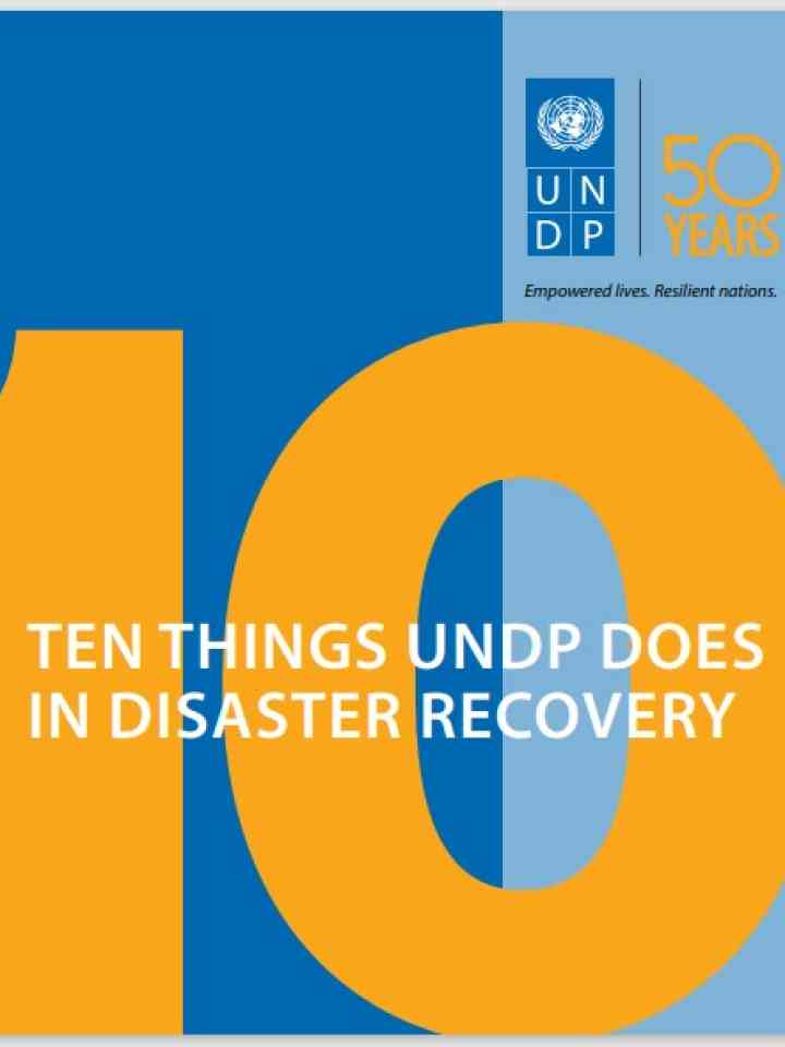 10 Things UNDP does in recovery