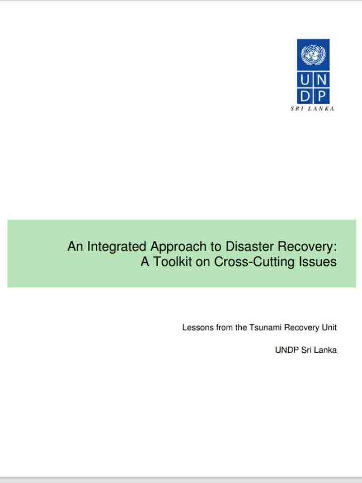 Integrated Approach to Disaster Recovery: A toolkit on Cross-cutting Issues - Lessons from the Tsunami Recovery Unit