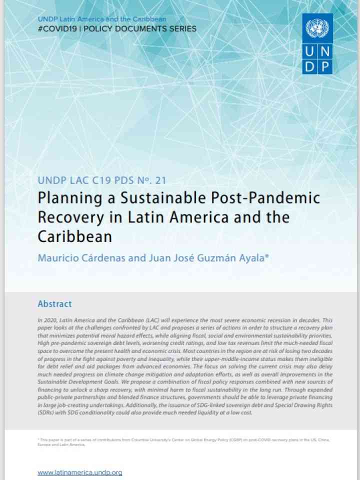Planning a Sustainable Post-Pandemic Recovery in Latin America and the Caribbean