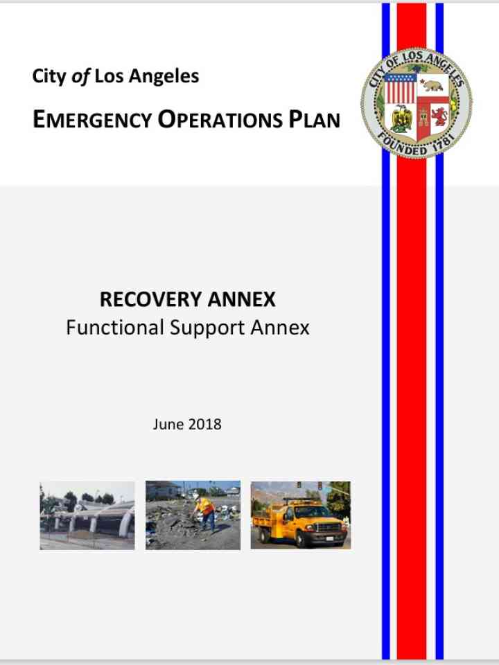 City of Los Angeles Emergency Operations Plan- Recovery Annex Functional Support Annex