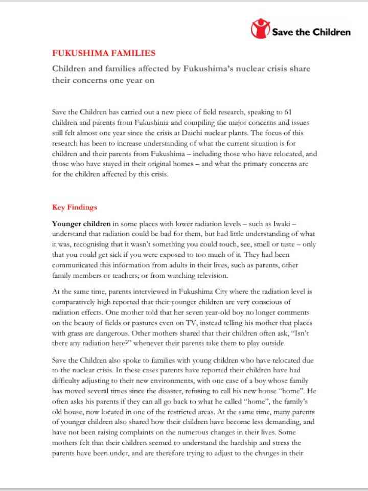 Japan Fukushima Families