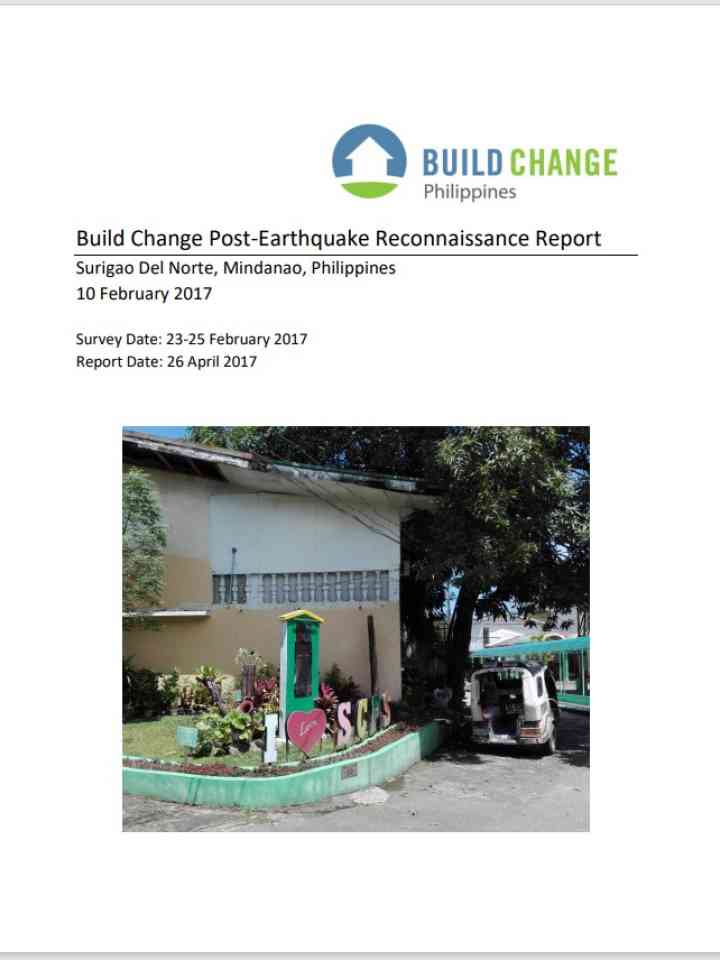 Build Change Post-Earthquake Reconnaissance Report