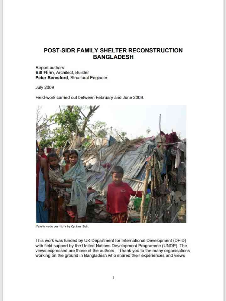 Post-Sidr Family Shelter Reconstruction Bangladesh