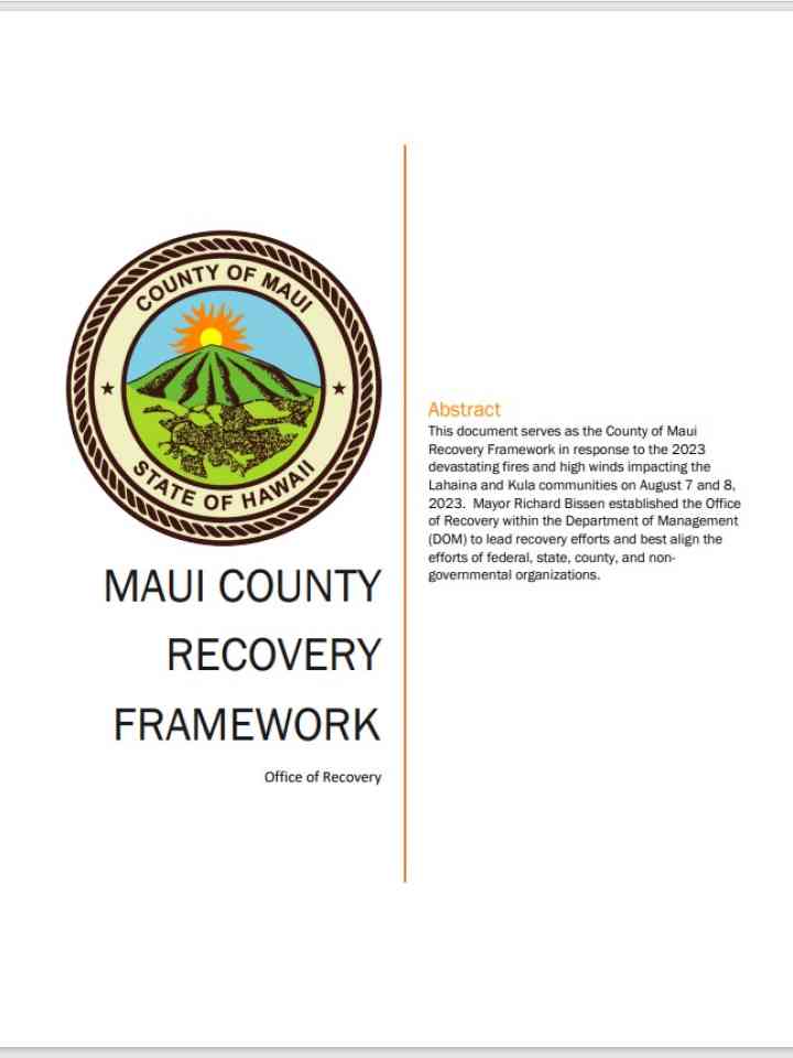 Maui County Recovery Framework