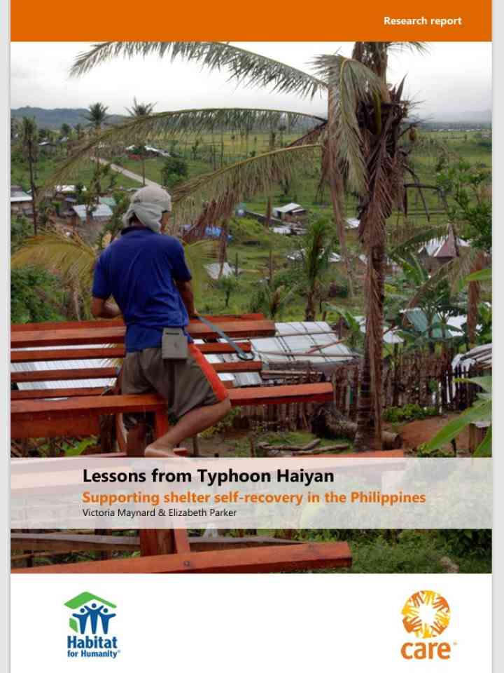 Lessons From Typhoon Haiyan: Supporting Shelter Self-Recovery in The Philippines