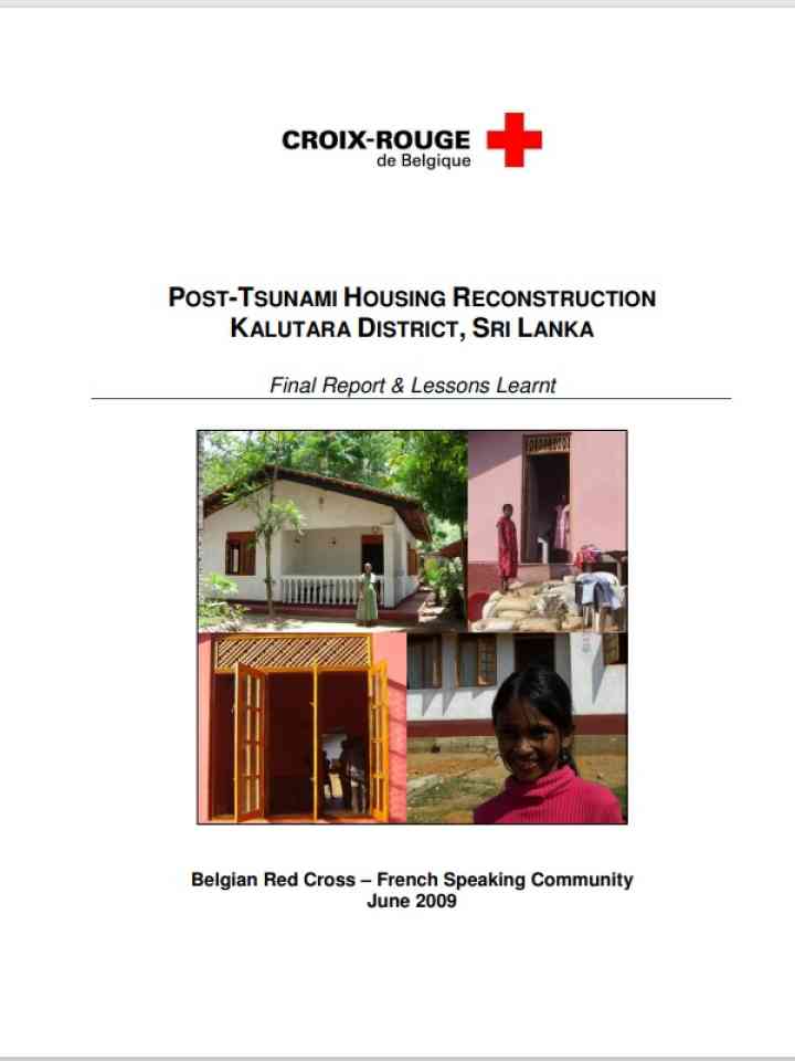 Post-Tsunami Housing Reconstruction, Kalutara District, Sri Lanka - Final Report & Lessons Learnt
