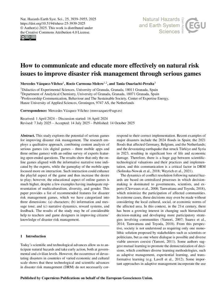 How to communicate and educate more effectively on natural risk issues to improve disaster risk management through serious games thumbnail