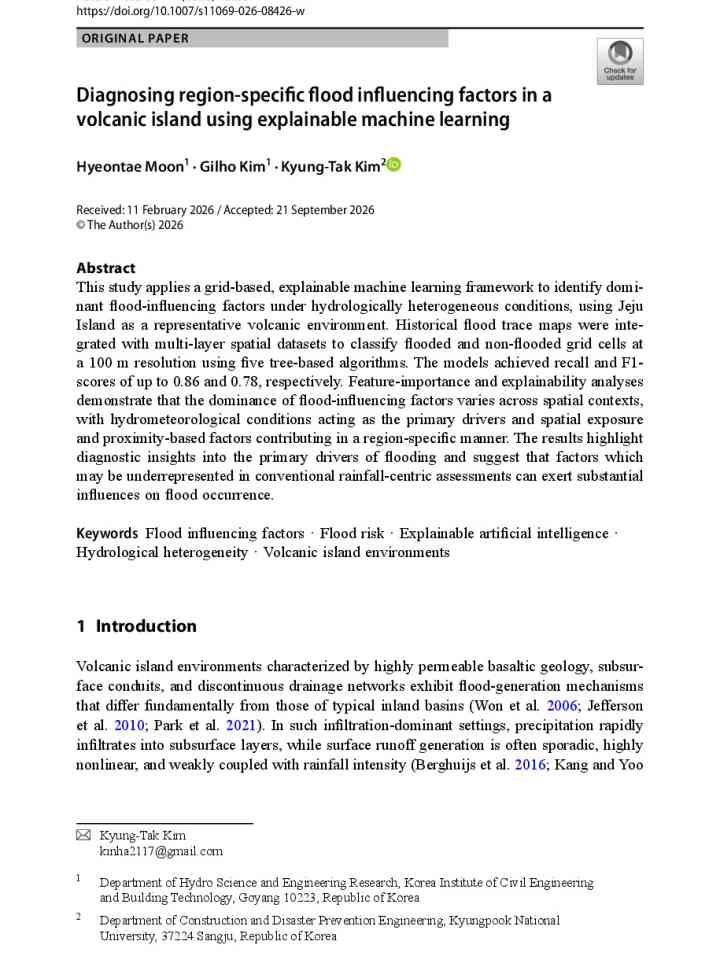 Diagnosing region-specific flood influencing factors in a volcanic island using explainable machine learning thumbnail
