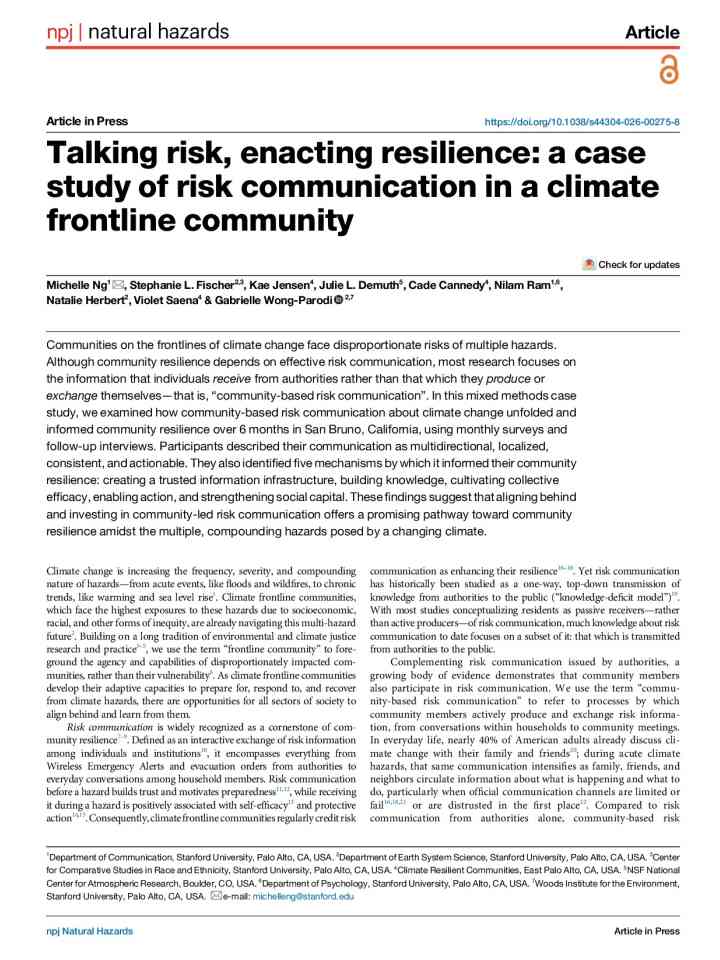 Talking risk, enacting resilience: a case study of risk communication in a climate frontline community thumbnail