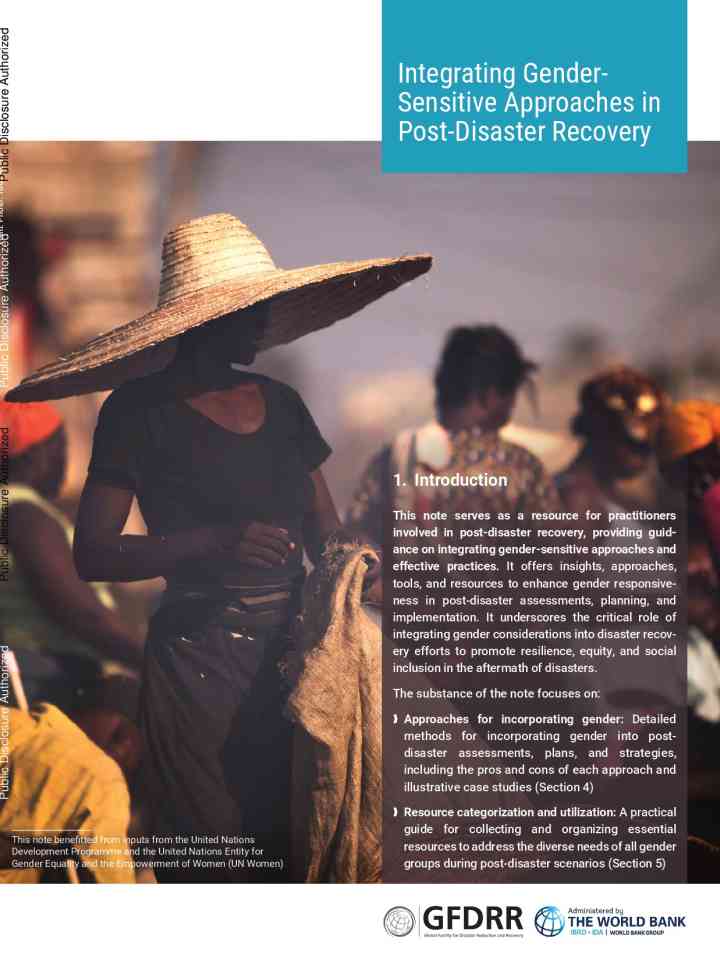 Integrating gender sensitive approaches in post-disaster recovery thumbnail
